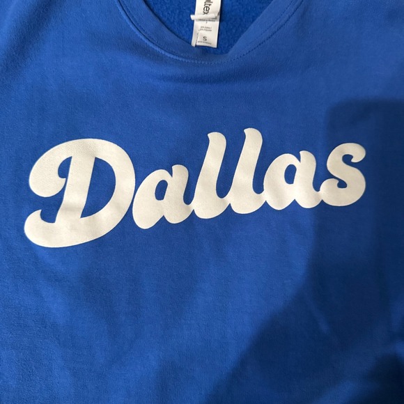 Tultex Dallas Crewneck Sweatshirt Script Vintage 90s Style Texas Mens S - Picture 2 of 5